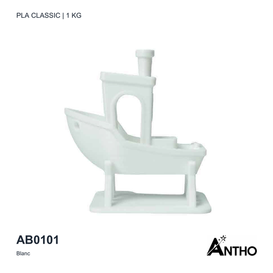 Filament ANTHO PLA Classic blanc 1 kg AB0101 - exemple de rendu imprimé