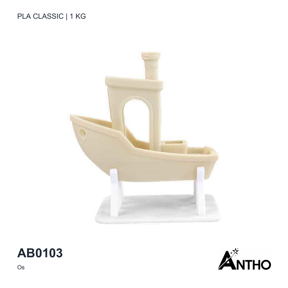 Filament ANTHO PLA Classic Os 1 kg AB0103 - exemple de rendu imprimé