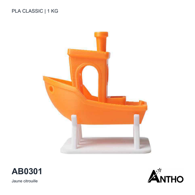 Filament ANTHO PLA Classic Jaune citrouille 1 kg AB0301 - exemple de rendu imprimé
