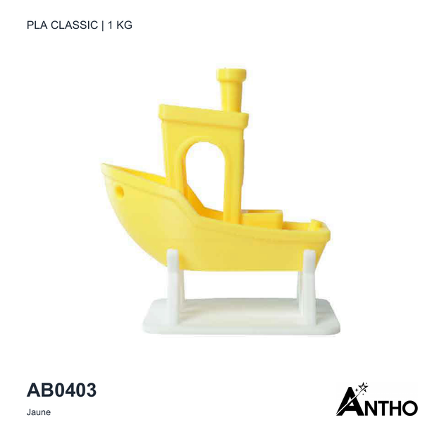Filament ANTHO PLA Classic Jaune 1 kg AB0403 - exemple de rendu imprimé