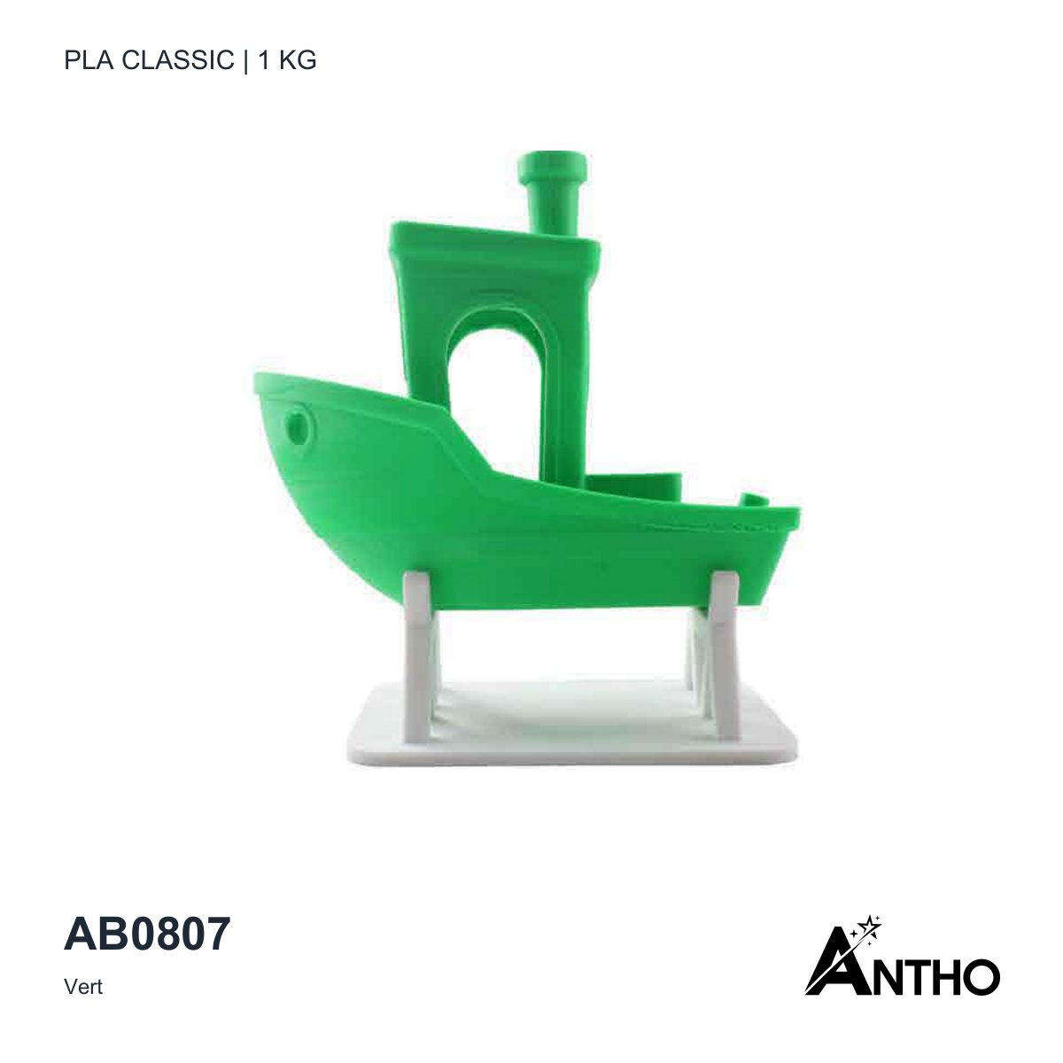 Filament ANTHO PLA Classic Vert 1 kg AB0807 - exemple de rendu imprimé