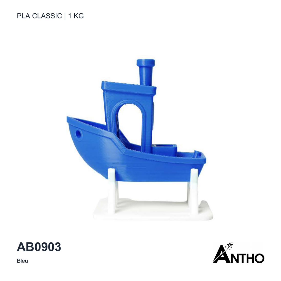 Filament ANTHO PLA Classic Bleu 1 kg AB0903 - exemple de rendu imprimé