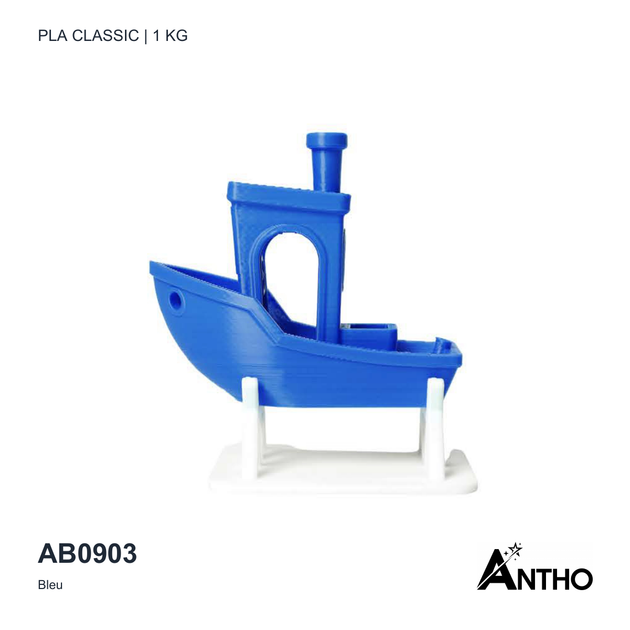 Filament ANTHO PLA Classic Bleu 1 kg AB0903 - exemple de rendu imprimé