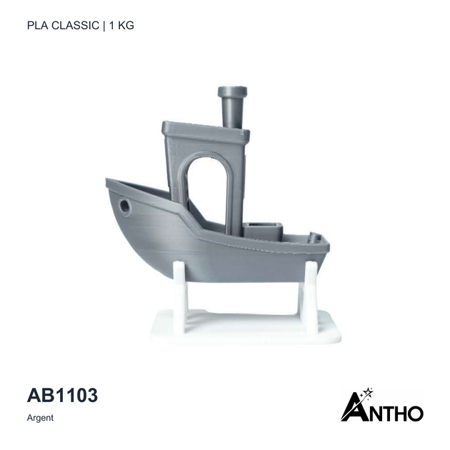 Filament ANTHO PLA Classic Argent 1 kg AB1103 - exemple de rendu imprimé