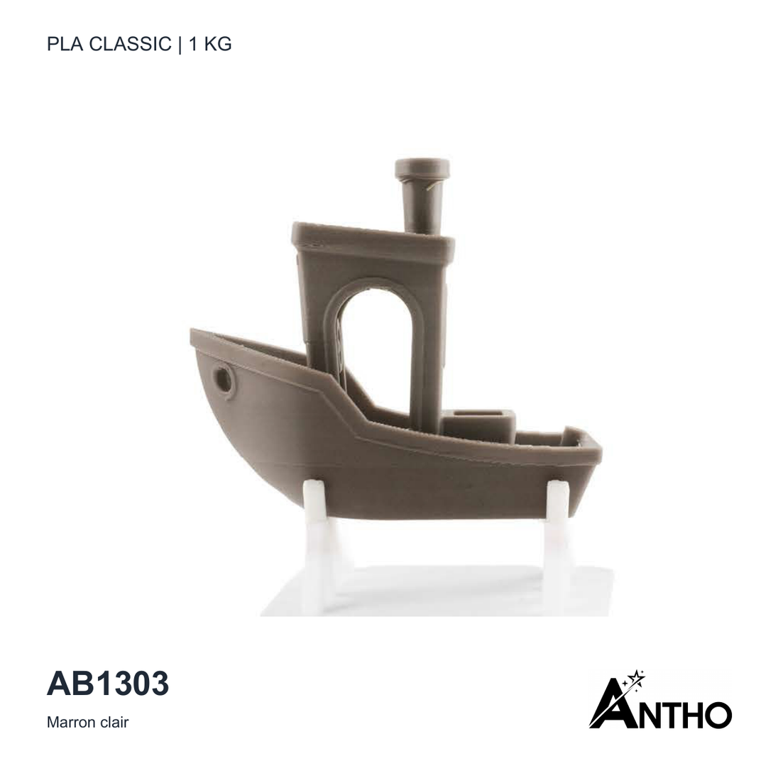 Filament ANTHO PLA Classic Marron clair 1 kg AB1303 - exemple de rendu imprimé