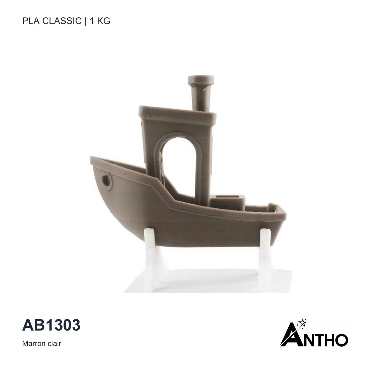 Filament ANTHO PLA Classic Marron clair 1 kg AB1303 - exemple de rendu imprimé