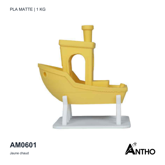 Filament ANTHO PLA Matte Jaune chaud 1 kg AM0601 - exemple de rendu imprimé