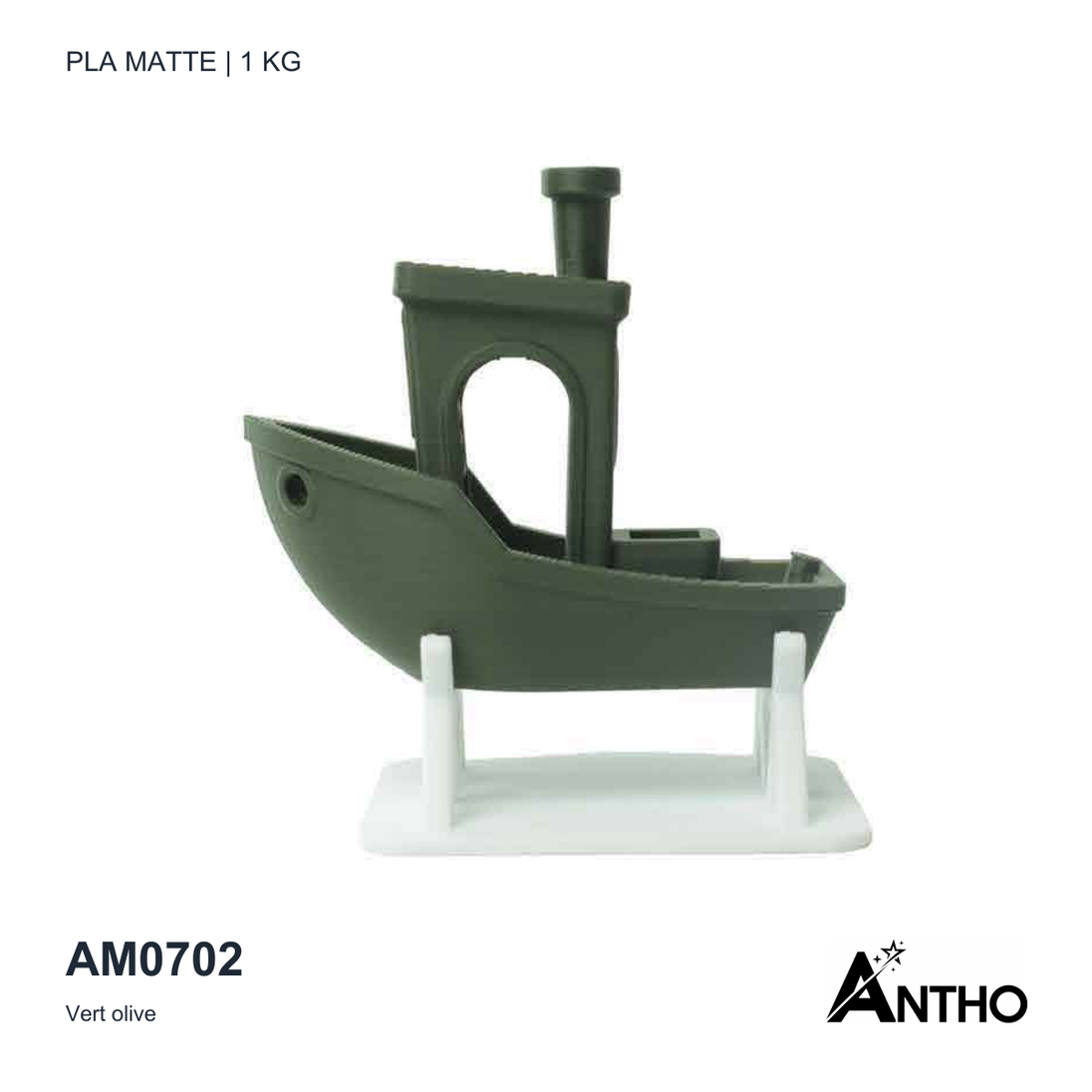 Filament ANTHO PLA Matte Vert olive 1 kg AM0702 - exemple de rendu imprimé