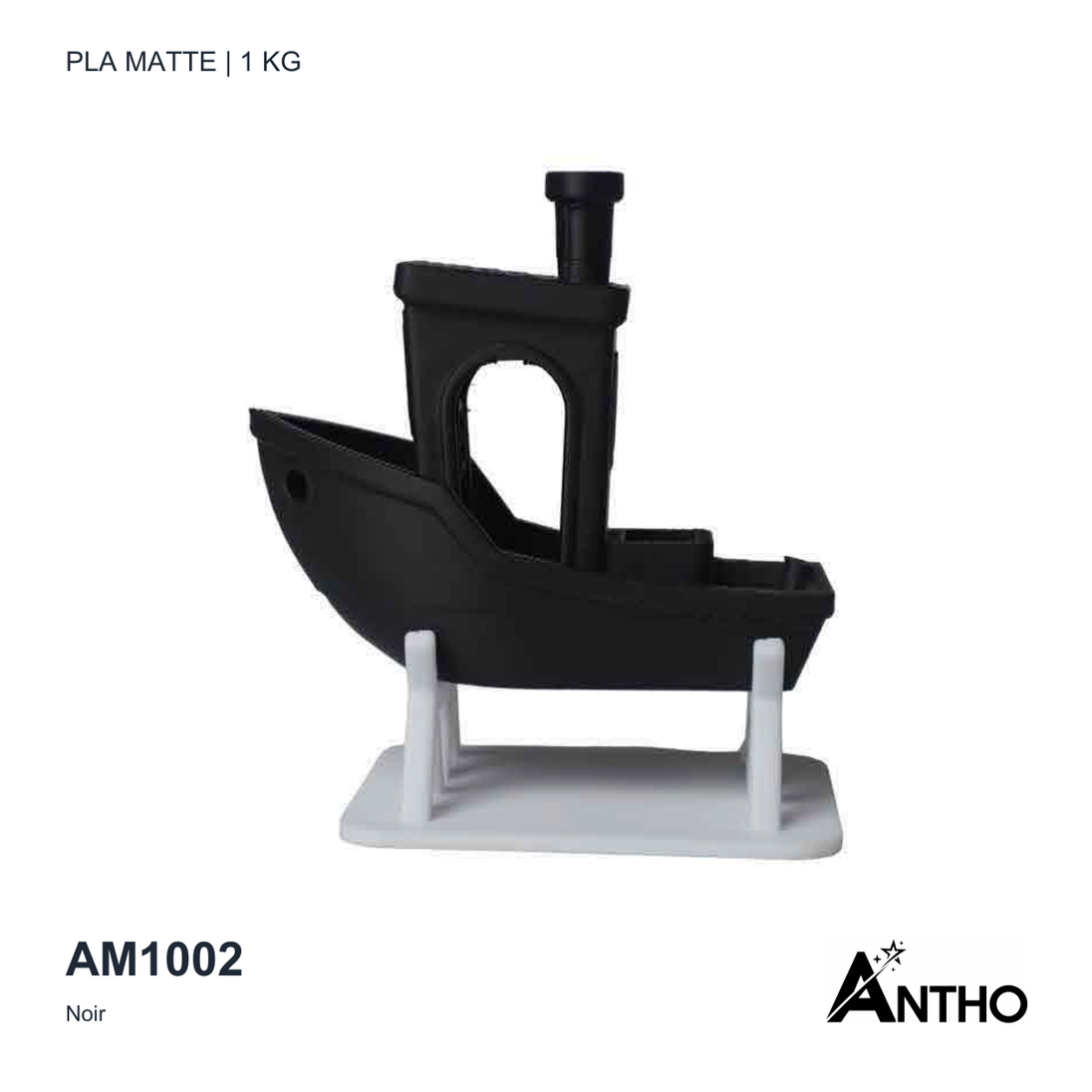 Filament ANTHO PLA Matte Noir 1 kg AM1002 - exemple de rendu imprimé