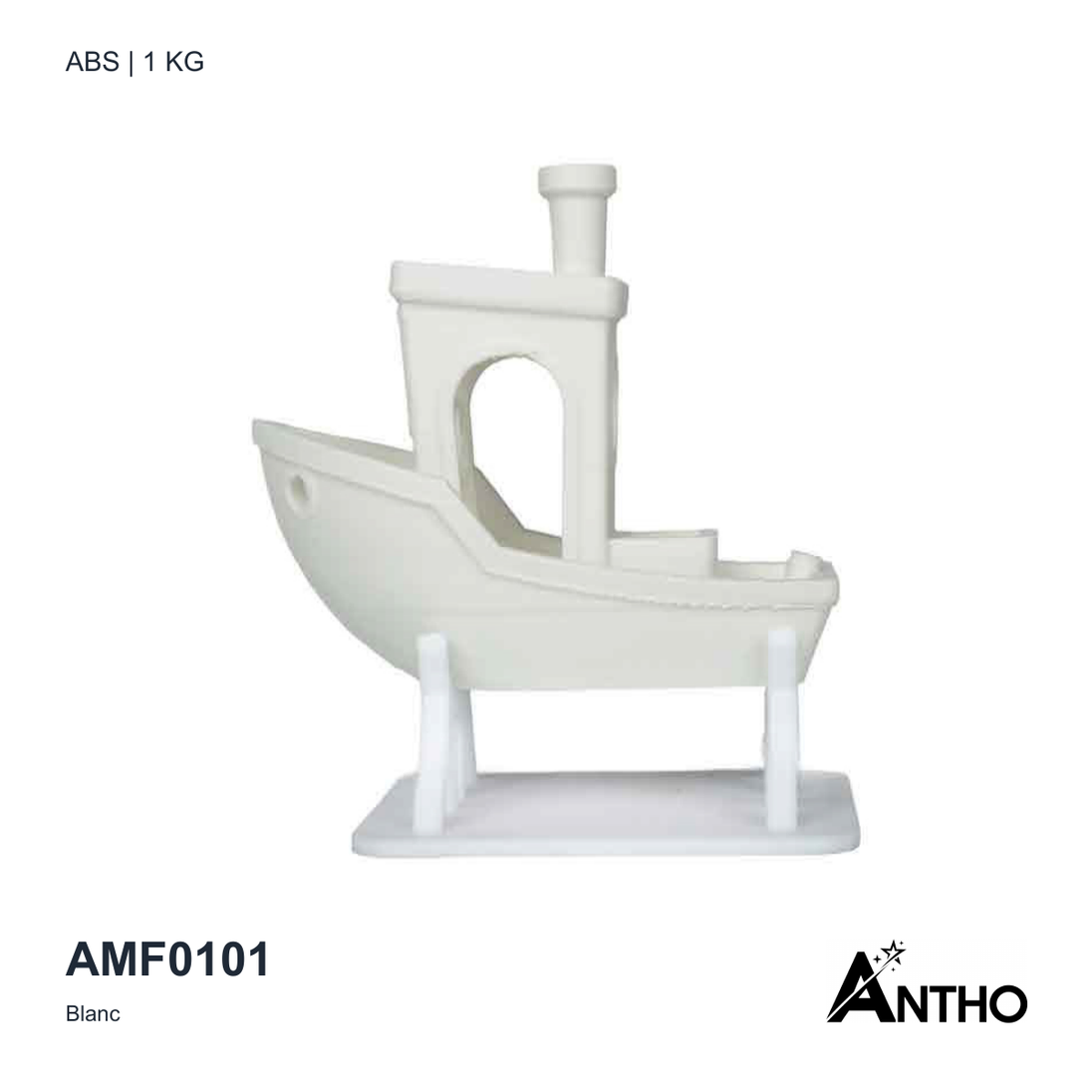 Filament ANTHO ABS Blanc 1 kg AMF0101 - exemple de rendu imprimé