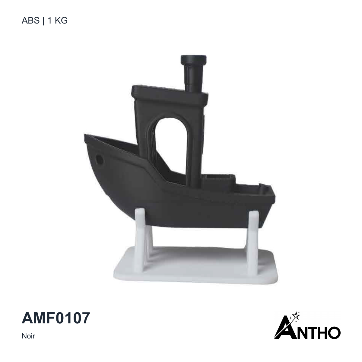 Filament ANTHO ABS Noir 1 kg AMF0107 - exemple de rendu imprimé