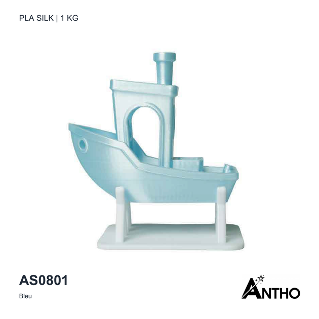 Filament ANTHO PLA Silk Bleu 1 kg AS0801 - exemple de rendu imprimé
