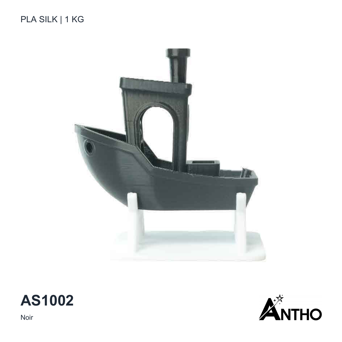 Filament ANTHO PLA Silk Noir 1 kg AS1002 - exemple de rendu imprimé
