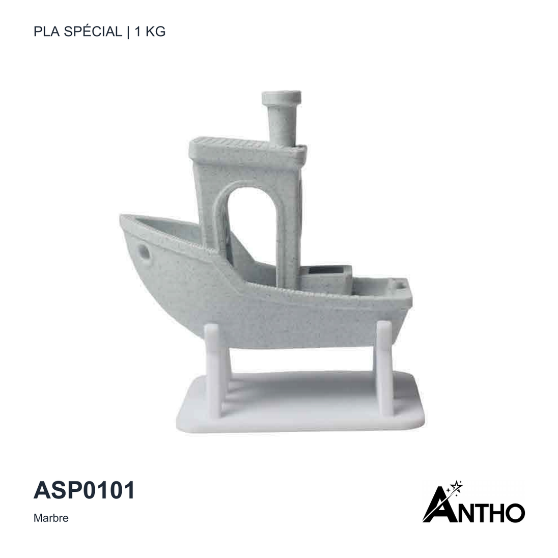 Filament ANTHO PLA Sp�cial Marbre 1 kg ASP0101 - exemple de rendu imprimé