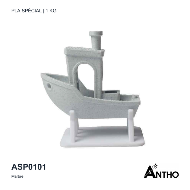 Filament ANTHO PLA Sp�cial Marbre 1 kg ASP0101 - exemple de rendu imprimé