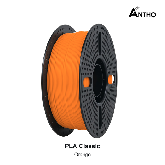 Filament ANTHO PLA Classic 1 kg - Orange - AB0302 - bobine noire ajourée