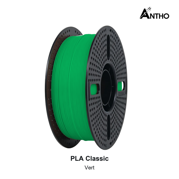 Filament ANTHO PLA Classic 1 kg - Vert - AB0807 - bobine noire ajourée