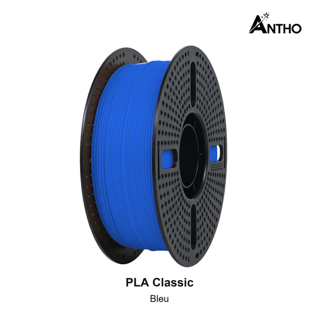 Filament ANTHO PLA Classic 1 kg - Bleu - AB0903 - bobine noire ajourée