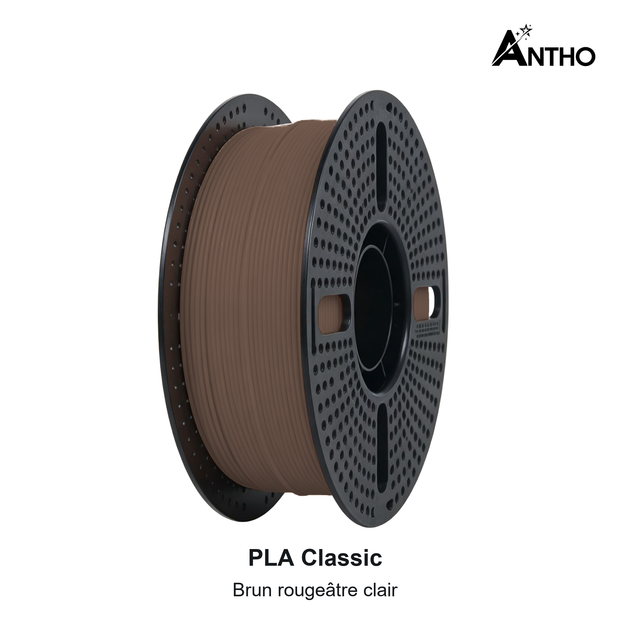 Filament ANTHO PLA Classic 1 kg - Brun rougeâtre clair - AB1201 - bobine noire ajourée