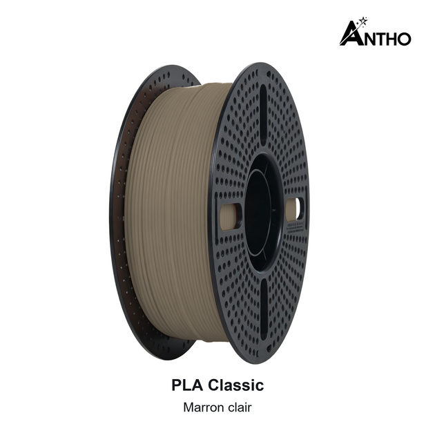 Filament ANTHO PLA Classic 1 kg - Marron clair - AB1303 - bobine noire ajourée
