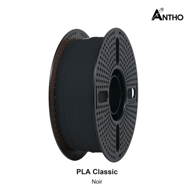 Filament ANTHO PLA Classic 1 kg - Noir - AB1401 - bobine noire ajourée