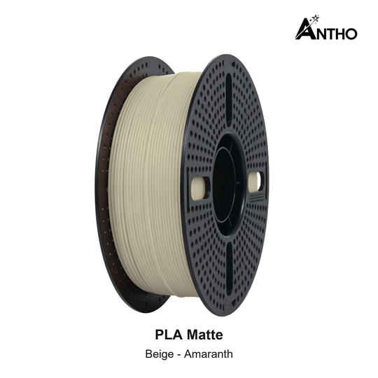Filament ANTHO PLA Matte 1 kg - Beige - Amaranth - AM0301 - bobine noire ajourée