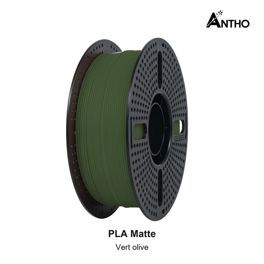 Filament ANTHO PLA Matte 1 kg - Vert olive - AM0702 - bobine noire ajourée