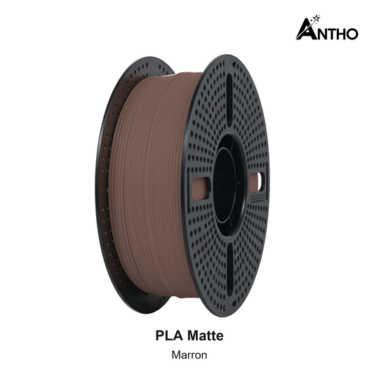 Filament ANTHO PLA Matte 1 kg - Marron - AM1101 - bobine noire ajourée