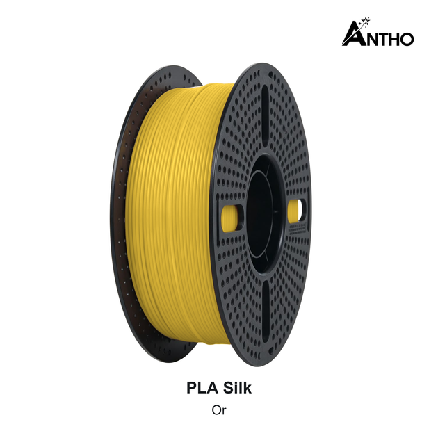 Filament ANTHO PLA Silk 1 kg - Or - AS0501 - bobine noire ajourée