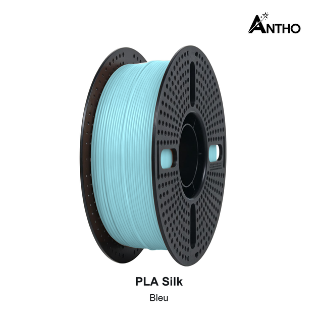Filament ANTHO PLA Silk 1 kg - Bleu - AS0801 - bobine noire ajourée