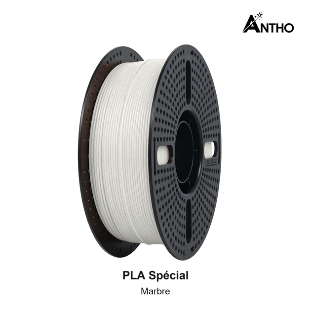 Filament ANTHO PLA Spécial 1 kg - Marbre - ASP0101 - bobine noire ajourée