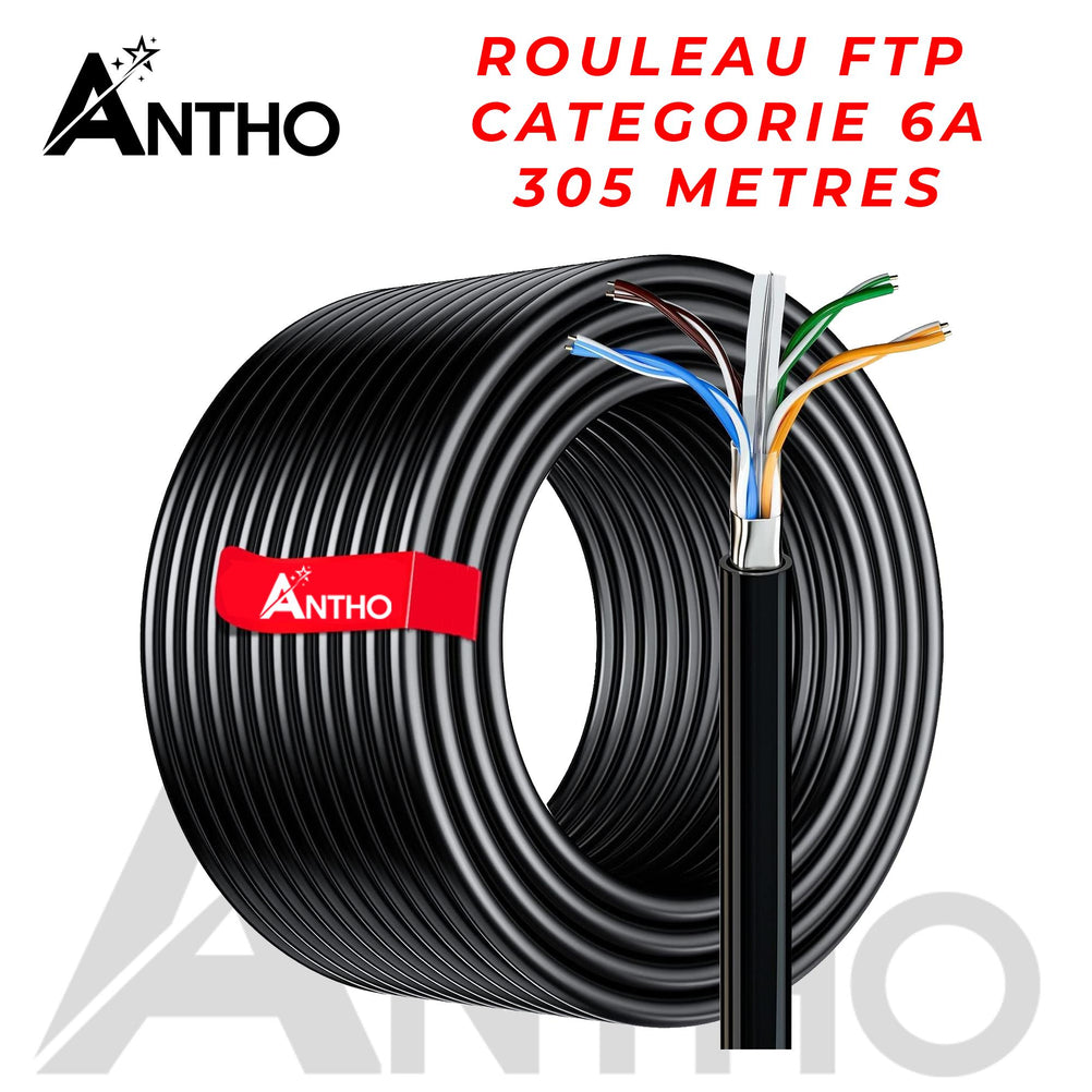 Rouleau de cable réseaux Catégorie 6A - CAT6A - 305M - 305 Mètres - No