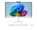 HP 27-cw0030nf Blanc coton, vue de face avec clavier et souris
