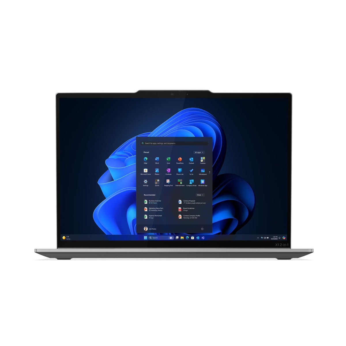 Lenovo ThinkPad X1 2-en-1 Gen 10 gris - vue de face
