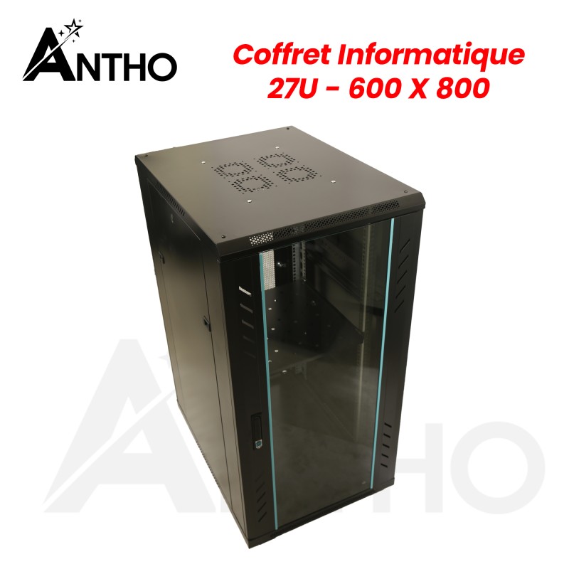 ANTHO Armoire / Coffret Informatique 27U - 600 x 800