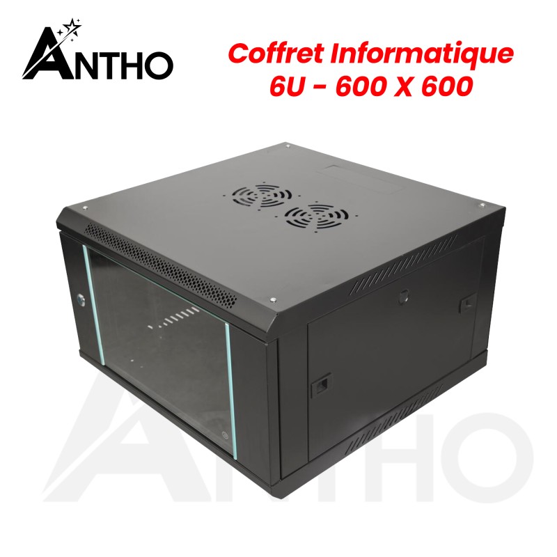 ANTHO Armoire / Coffret Informatique 6U - 600 X 600 X 350