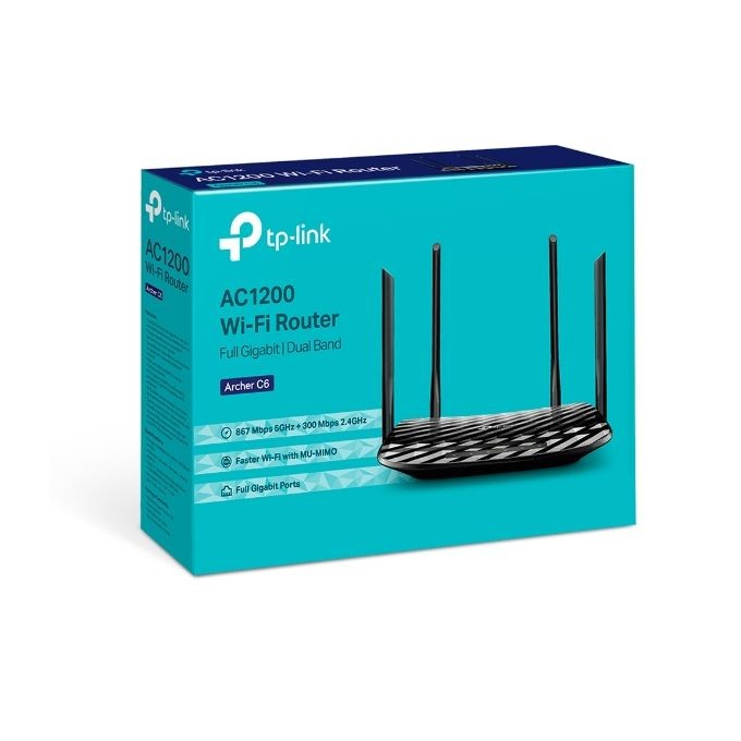TPLink Routeur WiFi AC 1200 Mbps MU-MIMO Gigabit - Archer C6 - Noir