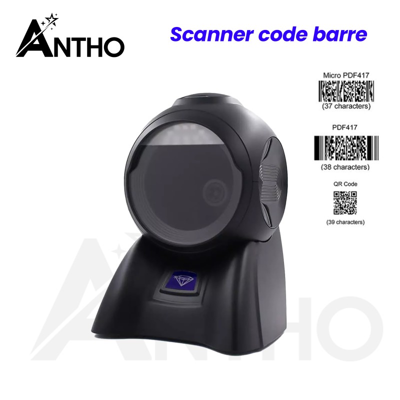 ANTHO Lecteur Code Barre 1D - 2D - USB - Scanner - QR Code